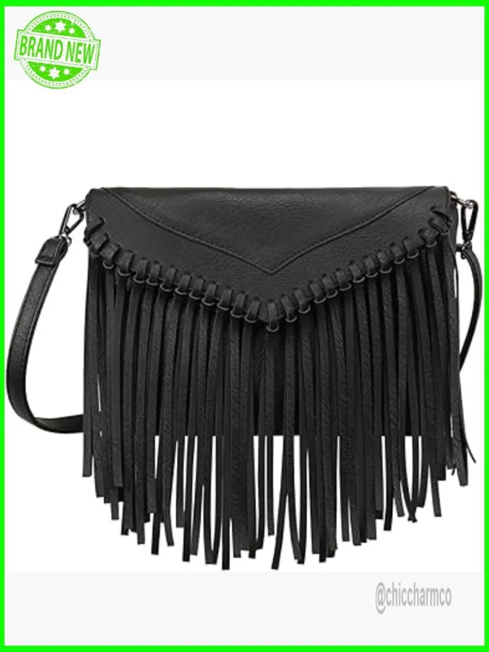 Faux Leather Hobo Crossbody Bag with Fringe Tassel Western Vintage Purse